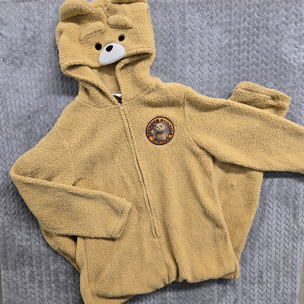 Ted 2 Thunder Buddies Hooded Sherpa Fleece‎ Jumpsuit Adult X-Large Tan